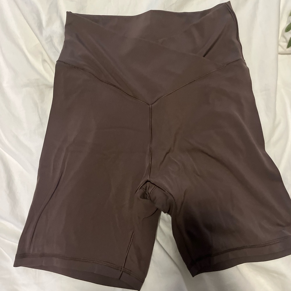 Aerie Brown Crossover Waist Biker Shorts